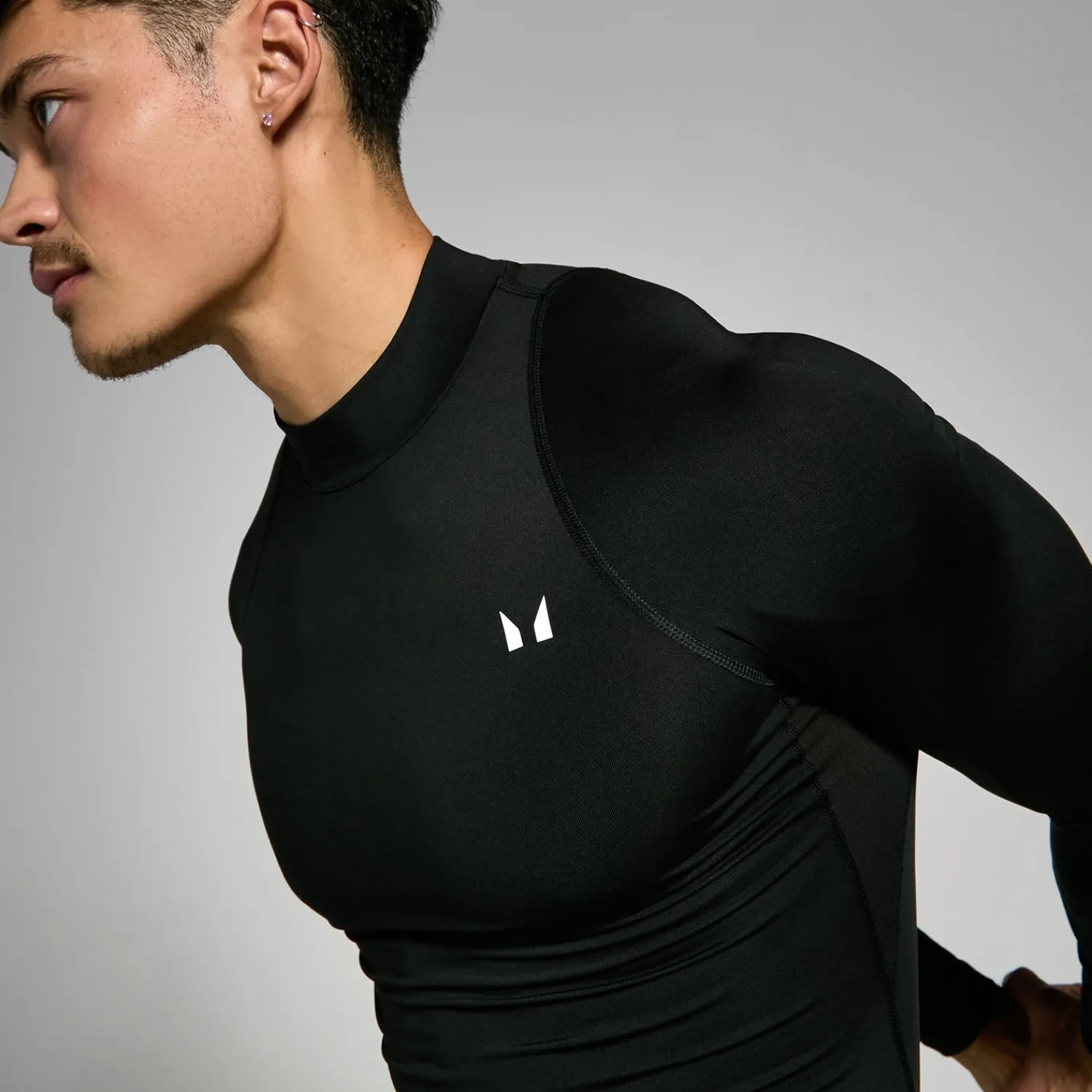 Best Sale MP basislaag trainingsshirt met hoge hals en lange mouwen voor heren - Zwart Heren Basis Lagen
