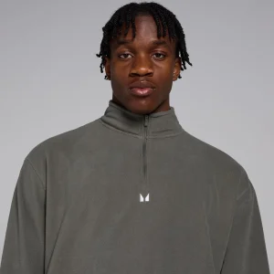Clearance MP fleecevest met kwartrits voor heren - Metaalgrijs Heren Hoodies & Truien