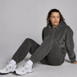 Flash Sale Mp Lifestyle hoodie van ribfluweel met kwartrits voor dames - Metaalgrijs DAMES T-Shirts & Tops