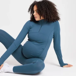 Flash Sale MP Power Maternity shirt met kwartrits voor dames - Stofblauw DAMES Moederschap | T-Shirts & Tops