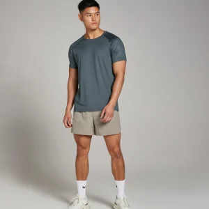 Outlet MP Tempo trainingshort met reliëfopdruk voor heren - Kleigrijs Heren Shorts