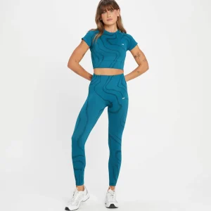 New MP Tempo Wave naadloze croptop voor dames - Groenblauw DAMES Crop Tops | T-Shirts & Tops