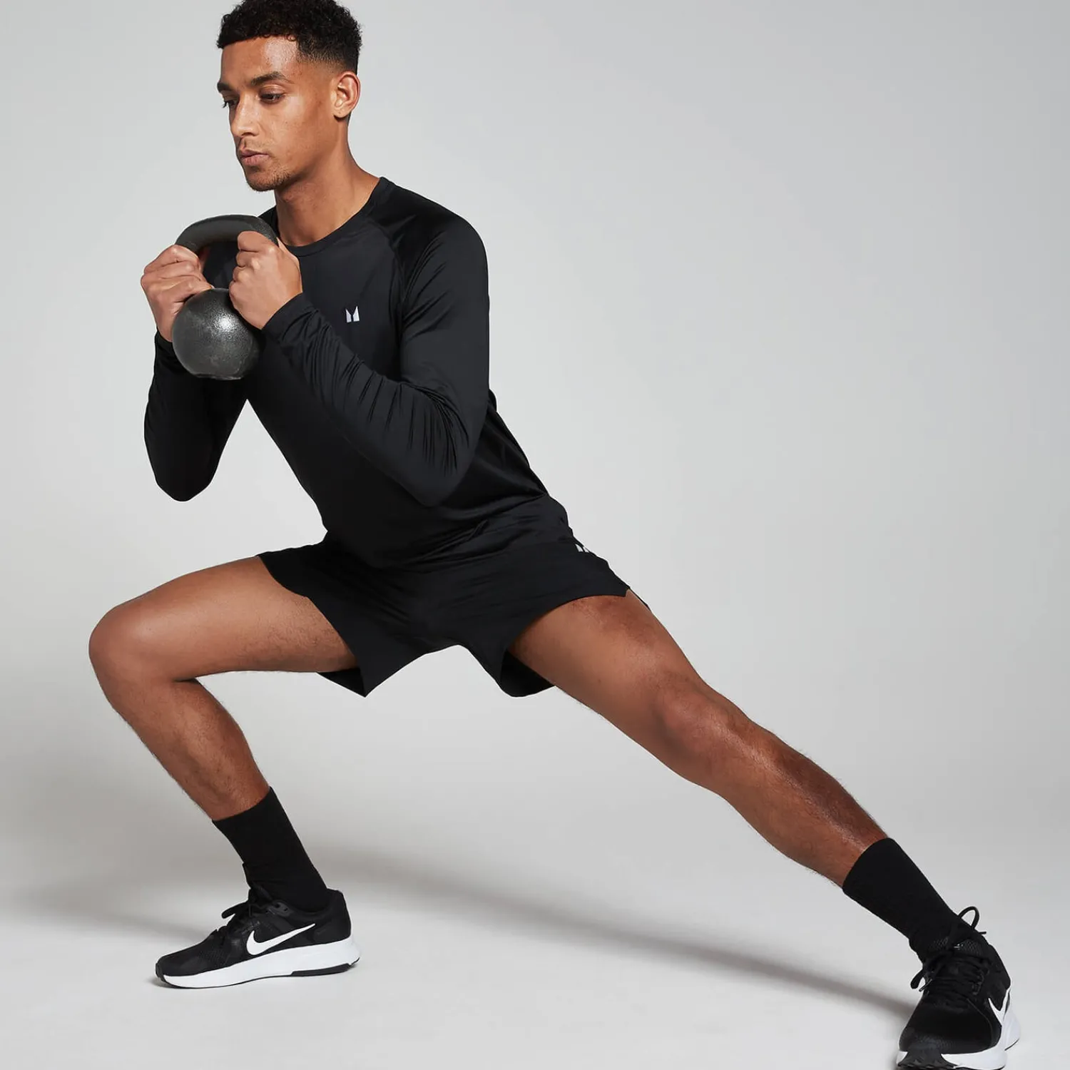 Hot MP trainingsshirt met lange mouwen voor heren - Zwart Heren T-Shirts & Tops