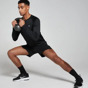 Hot MP trainingsshirt met lange mouwen voor heren - Zwart Heren T-Shirts & Tops